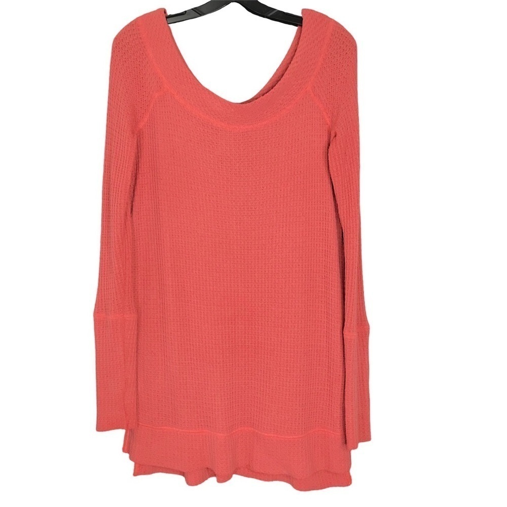 We The Free Oversized Waffle Knit Long Sleeve Tunic Top SIZE MEDIUM